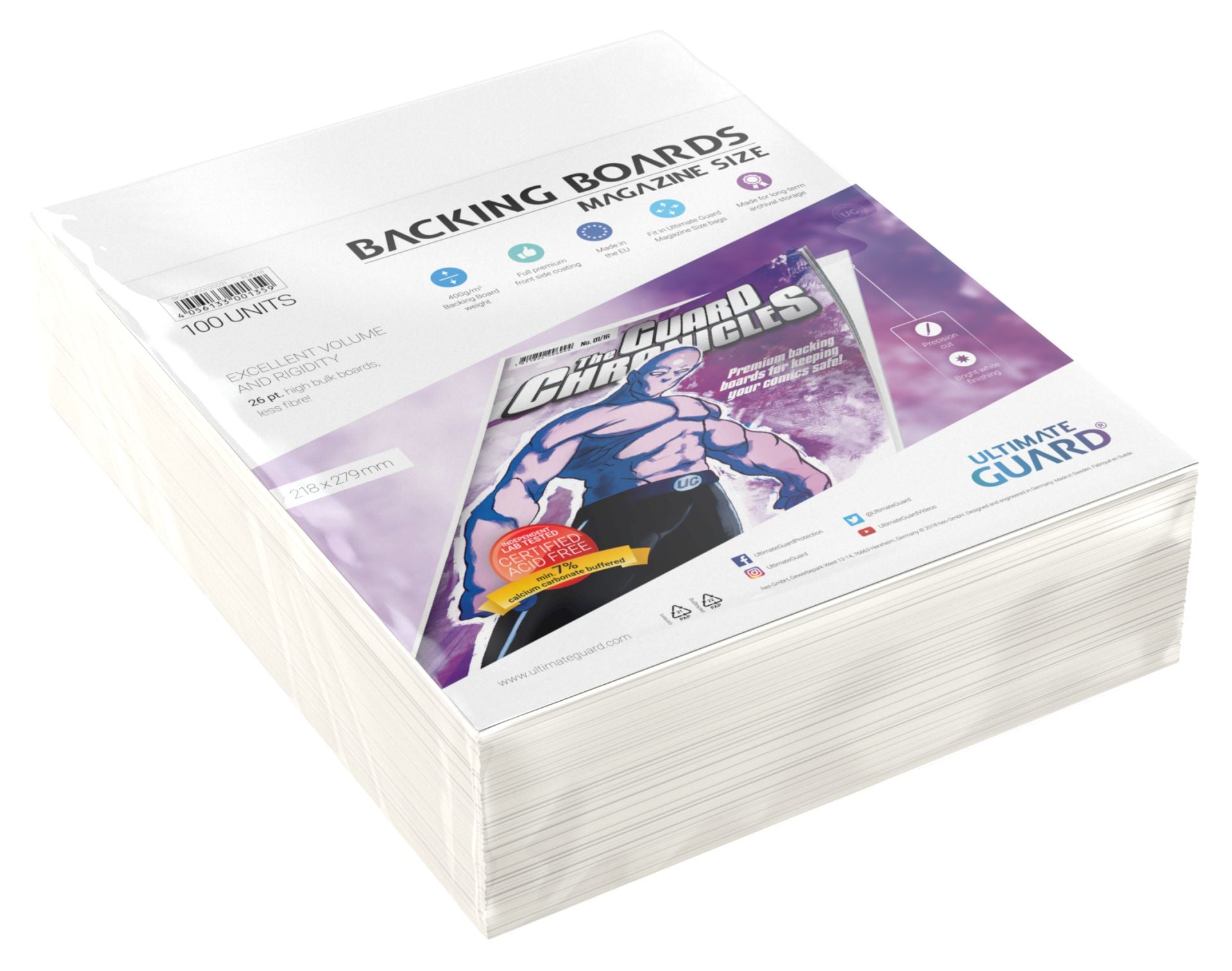 Ultimate Guard MAGAZINE Size Comic Backing Boards - Pack of 100